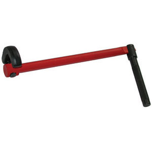 CHIAVI PER DADI DEI RUBINETTI Completamente in acciaio forgiato, ganascia di presa brunita.<br>Lunghezza totale mm 250. Apertura mm 15 a 32.<br>Esecuzione verniciata. round nose water pump nut wrench 371GB