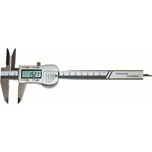 CALIBRI ELETTRONICI DIGITALI Con funzione supplementare "HOLD" (MEMORIA). Con punte lunghe mm 35, per misure interne a partire da mm 8. Con guscio in metallo, asta di profondità piatta, senza rotellina di azionamento. Senza predisposizione uscita dati. electronic-digit-calipers 3747ZG
