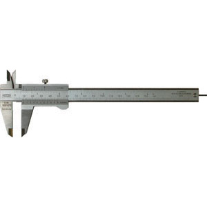 CALIBRI TASCABILI A CORSOIO Di precisione. Graduazione e nonio con lettura 1/20 di mm, 1/128 di poll.<br>Con asta di profondità tonda. Con vite. In astuccio. precision pocket calipers slide gauge for inside outside and measurements 3749GV