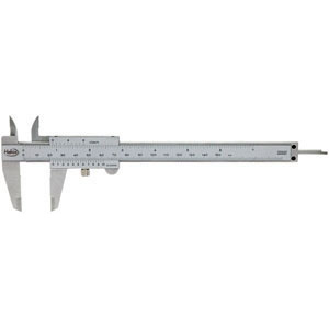 CALIBRI TASCABILI A CORSOIO Graduazione e nonio con lettura 1/20 di mm, 1/128 di poll.<br>Con piani complanari senza errori di parallasse. Con vite. In astuccio. precision pocket calipers slide gauge for inside outside and measurements 3751G