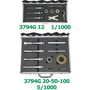 MICROMETRI PER INTERNI IN ASSORTIMENTO Precisione da capacità mm 6 a 40: mm 0,004.<br>Precisione da capacità mm 40 a 100: mm 0,005. precision inside micrometer sets 3794G
