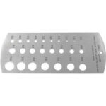 PIASTRE CON FORI CALIBRATI PER PUNTE Capacità mm 1-13, progressione mm 0,5, numero fori 25. millimetre twist drill gauges 3968GA