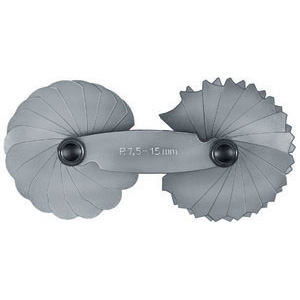 RAGGIMETRI Con 34 lame per raggi da 1 a 7. In acciaio INOX. precision radius gauges 3973GE