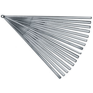 SPESSIMETRI Con 20 lame da mm 0,05-0,10-0,15-0,20-0,25-0,30-0,35-0,40-0,45-0,50-0,55-0,60-0,65-0,70-0,75-0,80-0,85-0,90-0,95-1,00. <br>In acciaio. feeler gauges 3994GA