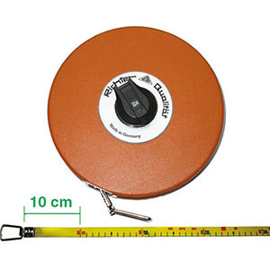 ROTELLE METRICHE NASTRO FIBRA DI VETRO Divisione in CENTIMETRI. Classe di precisione II. fibre glass measuring tapes 4145GE