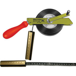ROTELLE METRICHE CON SONDA Rotella nastro acciaio brunito e sonda. steel measur¿ng tapes with plumb bob 4155GA