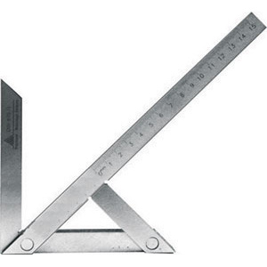 SQUADRE PER CENTRARE In acciaio. Finemente rettificate e cromate. Scala graduata in millimetri. Precisione alla bisettrice dell'angolo DIN 875/I. Tolleranza: 0,3 mm. precision centrering squares 4267GE