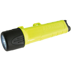 LAMPADE A LED A BATTERIA CERTIFICATE ATEX A luce frontale a CREE-LED con luminosità pari a 120 LUMEN.<br>Funzionamento a 4 batterie alcaline 1,5 V (tipo AA - Art. 3600 E), in dotazione. Autonomia 15 ore circa di uso continuo. Luminosità 120 Lumen. Con asole sull'impugnatura per eventuale cordino. Lunghezza mm 167. ATEX battery ledlights 4471F