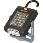 LAMPADE A LED A BATTERIA Con interruttore a 2 regolazioni della luminosità. A luce laterale con 4 LED SMD extra luminosi con speciale lente ottica e a luce frontale con 3 LED di grande potenza. Luminosità: laterale 200 LUMEN, frontale 20 LUMEN.<br>Dimensioni mm 100x70x30.<br>Funzionamento a 3 batterie alcaline 1,5 V (tipo AAA - Art. 3600 C), in dotazione. battery ledlights 4471FL