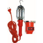 LAMPADE PORTATILI  ELETTRICHE Per lampadine max 60W - 230 V. Con cavo lunghezza m 5 e spina.<br>Senza lampadina. electric portable lamps 4472GBE
