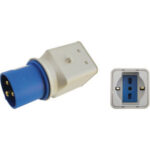 SPINE E PRESE INDUSTRIALI Adattatore con 1 spina CEE a 3 poli (2 fasi 230 V + terra) 16 A e 1 presa bipasso 10 A/16 A e SCHUKO. industrial plugs and outlets 4474GTP