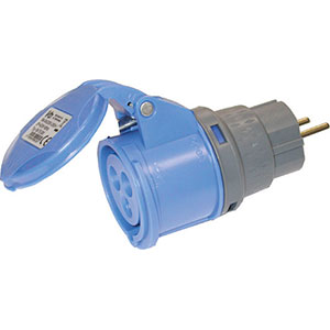 SPINE E PRESE INDUSTRIALI Adattatore con 1 spina SCHUKO e 1 presa CEE a 3 poli (2 fasi 230 V + terra) 16 A. industrial plugs and outlets 4474GTZ