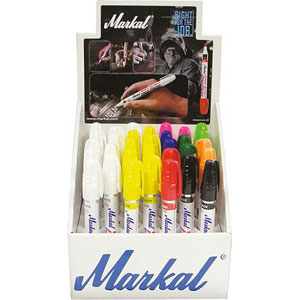 MARCATORI PER USO INDUSTRIALE Completo di 32 marcatori:<br>10 pz. colore bianco Art. 4476 15<br>8 pz. colore giallo Art. 4476 16<br>2 pz. colore rosso Art. 4476 17<br>2 pz. colore blu Art. 4476 18<br>2 pz. colore nero Art. 4476 19<br>2 pz. colore verde Art. 4476 19A<br>2 pz. colore arancio fluo Art. 4476 19R<br>2 pz. colore rosa fluo Art. 4476 19S<br>2 pz. colore verde chiaro fluo Art. 4476 19T industrial markers 4476 19Z