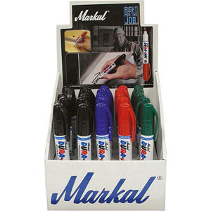 MARCATORI PER USO INDUSTRIALE Completo di 25 marcatori:<br>5 pz. colore rosso Art. 4476 6A<br>5 pz. colore blu Art. 4476 7A<br>5 pz. colore verde Art. 4476 8A<br>10 pz. colore nero Art. 4476 9A industrial markers 4476 9B