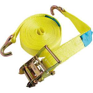 NASTRI DI ANCORAGGIO CARICHI Con ganci a uncino.<br>Nastro in poliestere, larghezza mm 50, lunghezza m 8,5. Carico di lavoro kg 1000. anchorage system 4489DB