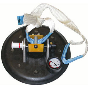 VENTOSE PER TRASPORTO Ventose di gomma ad alta tenuta diametro mm 300. Per spessori vetro fino a mm 15.<br>Per pesi di alzata verticale fino a kg 250.<br>Tipo con 1 ventosa. suckers 4499LR