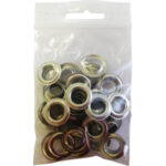 PINZE PER OCCHIELLI Occhielli in ottone nichelato per uso con pinza Art. 455 GA.<br>Confezioni indivisibili come da sottoindicate quantità. eyelet pliers 455GD