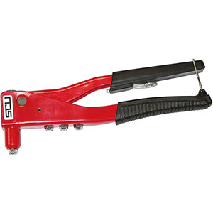 PINZE RIVETTATRICI Per rivetti in alluminio fino a Ø mm 4,8.<br>Per rivetti in rame, acciaio fino Ø mm 4. hand-riveters 498