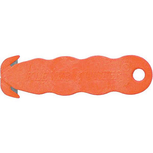 COLTELLI DI MASSIMA SICUREZZA Corpo in materiale plastico, rinforzato, sottile, rigido, leggero, ergonomico con foro per l'applicazione di un cordino, moschettone, ecc.<br>Lungh. totale mm 120. (Confezione indicativa 10 pz.). max. safety knives 5233DA