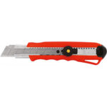 COLTELLI UNIVERSALI CON LAME A SETTORI Lama con movimento/blocco a vite. Con robuste guide in acciaio speciale e impugnatura con inserti zigrinati, per una presa sicura, in ABS. Foro per l'applicazione di un cordino.<br>Provvisto di 1 lama a settori. universal knives 5233TP