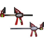 SERRAGIUNTI RAPIDI A CREMAGLIERA Forza di pressione massima 25 kg.<br>Asta in acciaio temprato e ganasce in nylon e fibra di vetro.<br>Profondità mm 38. Sezione asta mm 8x3. Altezza ganasce mm 30.<br>In vendita solo appaiati. one hand bar clamps 5241A 100