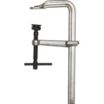 SERRAGIUNTI UNIVERSALI IN ACCIAIO Tipo pesante. Sezione asta mm 30x15. Pressione raggiungibile con apertura 150 mm: c.ca 12000 N (1200 kg), corrispondente a un momento torcente di 40 Nm. universal steeI bar clamps 5245GR 300