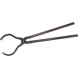 TENAGLIE DA FORGIA Tipo con becchi per cilindri.<br>Lunghezza totale mm 700. black smith's tongs 635F