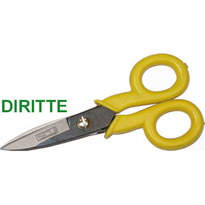 FORBICI PER ELETTRICISTI Qualità Extra, con anelli plastificati a forte spessore. Lame fresate lisce. electrician's scissors 656E