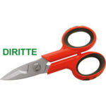 FORBICI PER ELETTRICISTI Lame fresate di cui 1 microdentata per un'ottimale facilità di taglio  e gola troncafili/spelafili; durezza HRC 56. electrician's scissors 656L