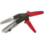 CESOIE PER MATERIALI SINTETICI Per tagliare materiali sintetici con spessore fino a mm 4. Con supporto di guida scanalato per il taglio di lastre e canaline di plastica. Lunghezza lame mm 110. Lunghezza totale mm 280.<br>NON ADATTE PER TAGLIARE LAMIERE IN METALLO. pelican cutters 709GZ