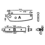 CESOIE A LEVA PER LAMIERE Coltello inferiore. plate and round steel shears 711G 6B