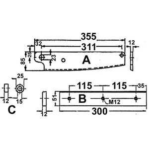 CESOIE A LEVA PER LAMIERE Coltello inferiore. plate and round steel shears 713 3B