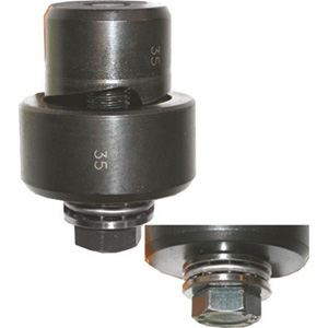 PUNZONATRICI A VITE Spessore lamiera acciaio mm 2 fino a Ø mm 30,5, mm 3 fino a Ø mm 54.<br>Spessore lamiera alluminio mm 2,5 fino a Ø mm 30,5, mm 3,5 fino a Ø mm 54. punches 759GE