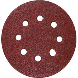 DISCHI ABRASIVI VELCRATI IN CARTA RESINATA ALL'OSSIDO DI ALLUMINIO Tipo con 8 fori, Ø mm 125.<br>Velocita' massima 12300 giri/min. abrasive disks 7801G 220