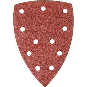 DISCHI ABRASIVI VELCRATI IN CARTA RESINATA ALL'OSSIDO DI ALLUMINIO Tipo con 11 fori.<br>Dimensioni mm 150x150x100. abrasive disks 7804V 400