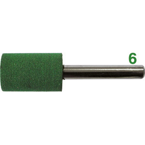 MOLE ABRASIVE CON SUPPORTO IN GOMMA TENERA Forma cilindrica. polishing points with soft rubber support 7876A 10 20