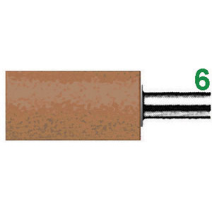 MOLE ABRASIVE CON SUPPORTO IN GOMMA TENERA Forma cilindrica. Grana 220 - Colore marrone. polishing points with soft rubber support 7877G 20 32