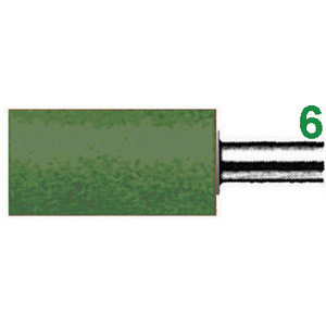 MOLE ABRASIVE CON SUPPORTO IN GOMMA TENERA Forma cilindrica. Grana 280 - Colore verde. polishing points with soft rubber support 7878G 10 20