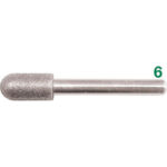 MOLE ABRASIVE DIAMANTATE ATTACCO MM 6.<br>Grana 100.<br>Forma cilindrica-testa sferica. diamond grinding points 7884GHC 8