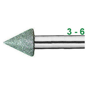MOLE ABRASIVE DIAMANTATE Forma conica-angolo di vertice 60°. diamond grinding points 7884GZ 1