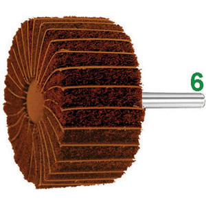 SPAZZOLE ROTATIVE LAMELLARI ABRASIVE Grana 150/fine (150/A106). abrasive lamellar fan grinders with shank 7936G 40 20