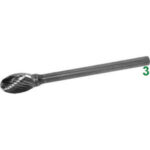 FRESE ROTATIVE IN METALLO DURO Taglio 3 = mezzodolce burrs of tungsten carbide 8034S 6