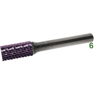 FRESE ROTATIVE IN METALLO DURO Con rivestimento TiALN (HYPER)<br>Taglio 4 = diamante burrs of tungsten carbide 8041H 10