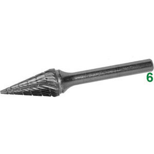 FRESE ROTATIVE IN METALLO DURO Taglio 5 = dolce con rompitruciolo burrs of tungsten carbide 8075L 10