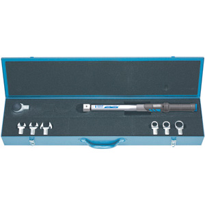 CHIAVI DINAMOMETRICHE IN ASSORTIMENTO Composizione:<br>1 chiave dinamometrica 805 GF 100<br>3 inserti 806 GA 13-17-19<br>3 inserti 806 GB 13-17-19<br>1 inserto a cricchetto 806 GD 1/2 precision torque wrenche sets 807E