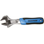 CHIAVI A RULLINO Esecuzione cromata, testa lucida e impugnatura ergonomica in materiale bicomponente a forte presa.<br>La meccanica protetta e una superficie battente supplementare consentono di dare leggeri colpi. adjustable wrenches 820GE