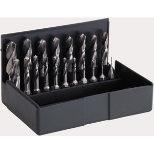 PUNTE ELICOIDALI CON ATTACCO ESAGONALE 1/4 Contenuto:<br>1 pz. per misura Art. 8665 Ø mm 1-1,5-2-2,5-3-3,5-4-4,5-5-5,5-6-6,5-7-7,5-8-8,5-9-9,5-10.<br>In astuccio di plastica. drill bits with exagonal shank 1/4 8665A