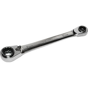 CHIAVI FISSE A CRICCHETTO Apertura bocche mm 10-13-17-19.<br>Lungh. totale mm 210. ratchet bihexagon ring spanners 885GLP