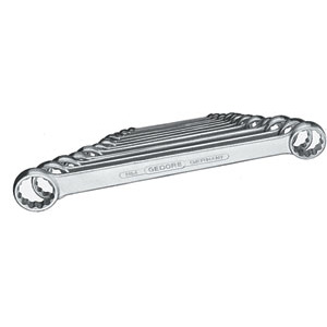 CHIAVI FISSE IN SERIE Serie di 12 chiavi Art. 884 G da <br>mm 6x7-8x9-10x11-12x13-14x15-16x17-18x19-20x22-21x23-24x27-25x28-30x32 double ended flat ring spanners sets 885G 12