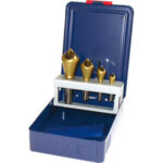 SVASATORI-SBAVATORI IN ASSORTIMENTO In acciaio SUPER-RAPIDO al COBALTO HSS-E con rivestimento TIN. countersinks and deburring tools sets 8879G